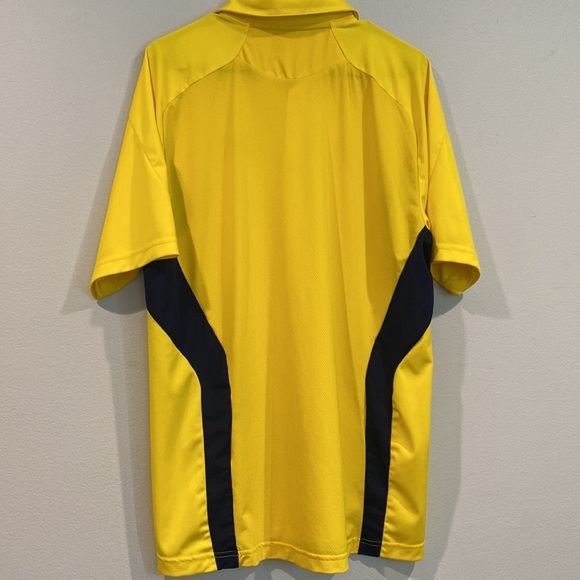 Adidas Yellow University of Michigan Short Sleeve Climalite Mesh Polo - Size M - Picture 6 of 7
